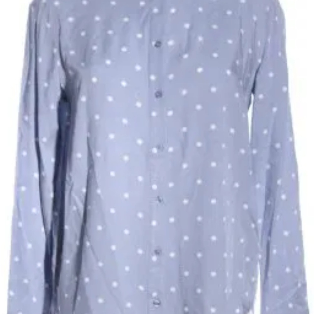 H&M Blue and White Blouse with Polka Dot Pattern